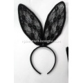 Black rabbit ear headband